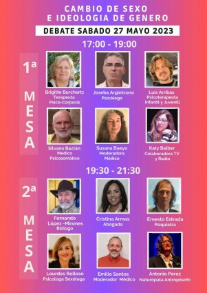 "Sexu aldaketari eta genero ideologiari" buruzko eztabaida.Bilbon, maiatzaren 27 an